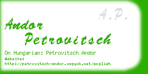 andor petrovitsch business card